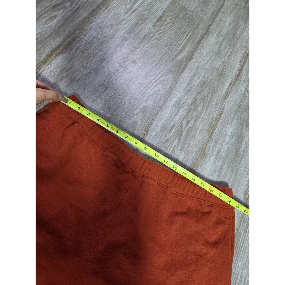 The North Face Mens XL Orange Rust Fleece Sweat Shorts Elastic Waist Pockets GUC